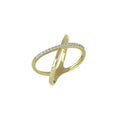Anello donna ad incrocio in oro giallo 9kt con zirconi Igold