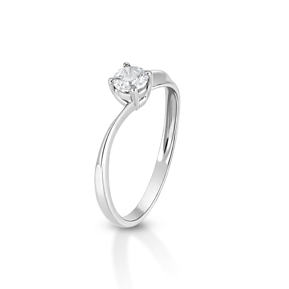 Anello Solitario AA0279 Oro Bianco 9K 375 Diamante Lab Grown