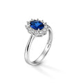 Anello AA0414Z Oro 9K Zaffiro Ovale e Diamanti Lab Grown