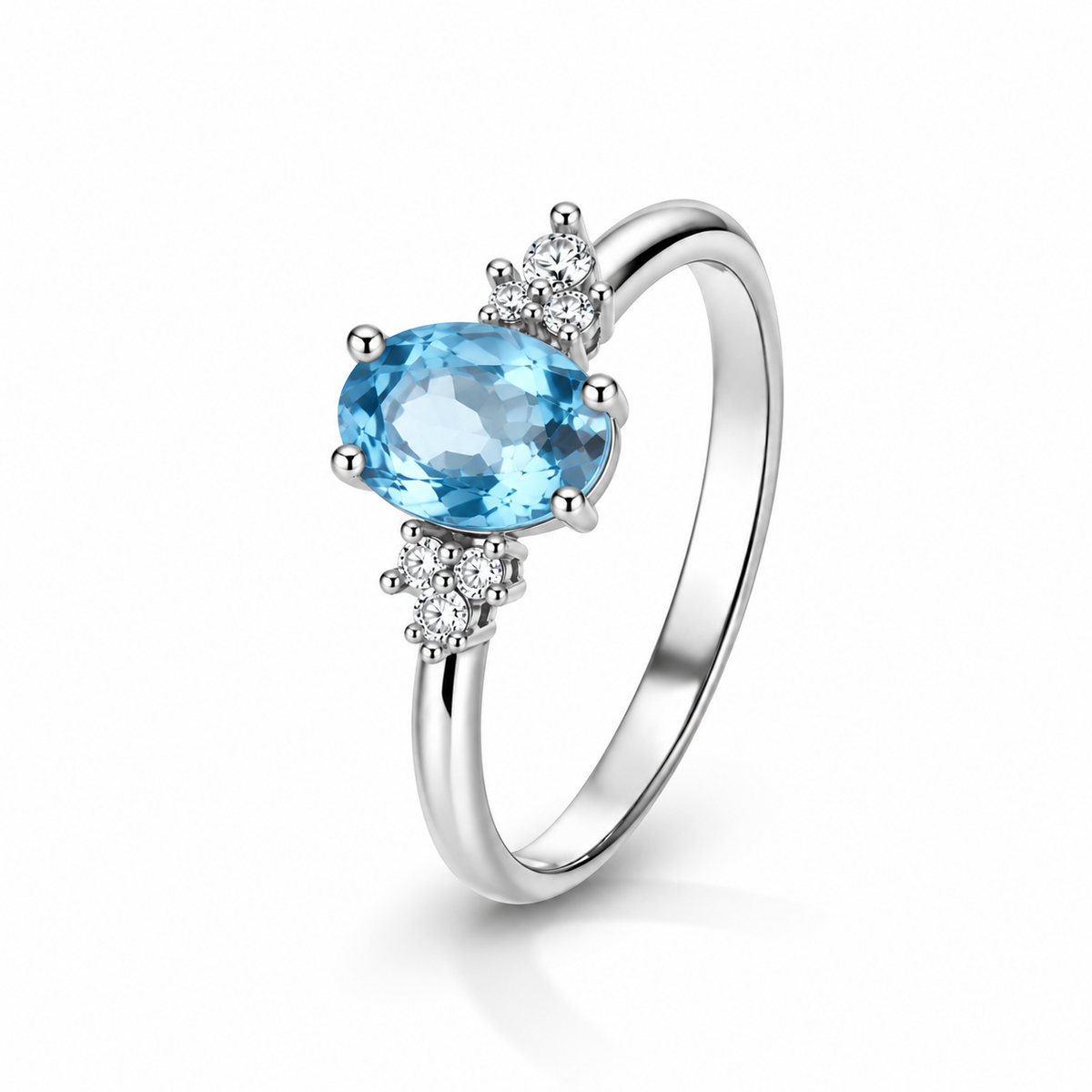 Anello AA0484Q Oro 9K Topazio Ovale e Diamanti Lab Grown