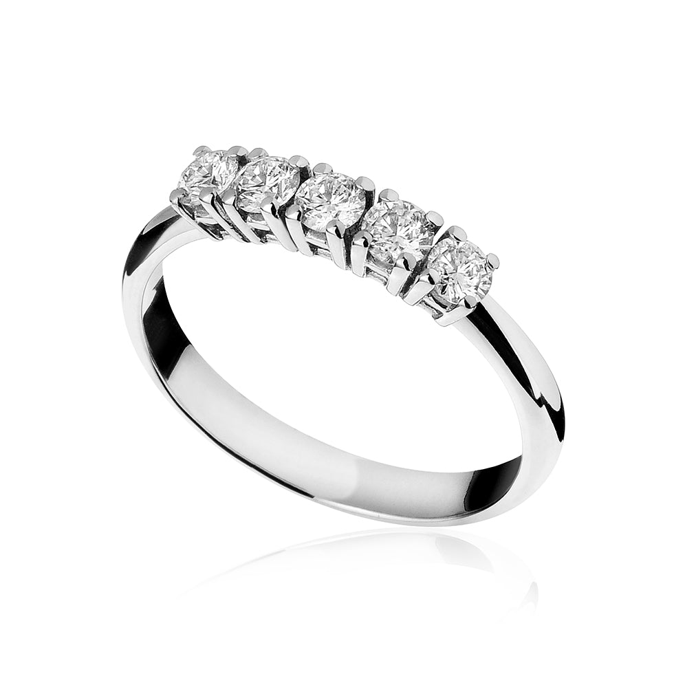 Anello AA0551 Oro Bianco 9K 375 con Diamanti Lab Grown