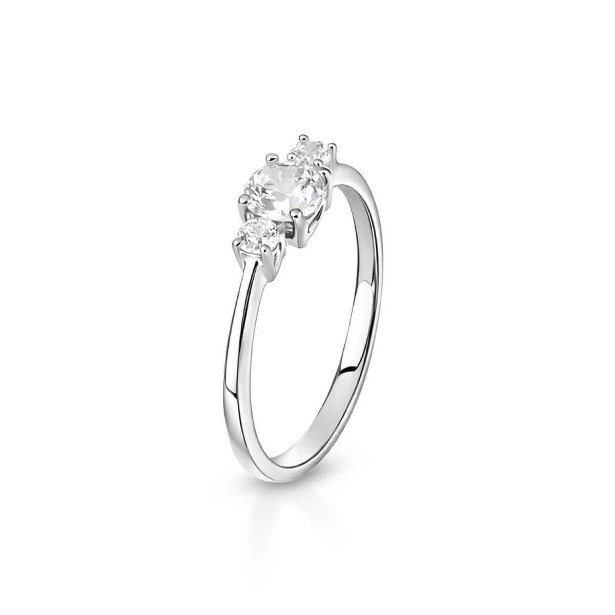 Anello Trilogy AA0719 Oro Bianco 9K 375 Diamanti Lab Grown