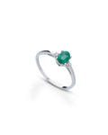 Ring aus Weißgold und Smaragd anstones/1 PG Damenschmuck