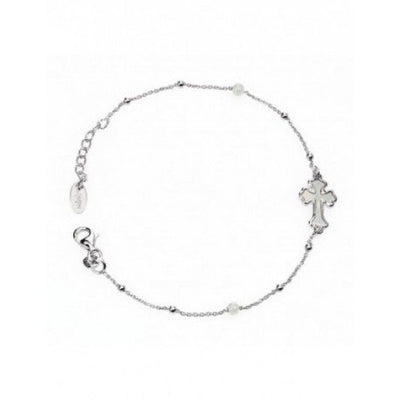 Amen - Bracciale Unisex Arg 925 Con Croce In Madreperla Grigia - BRBMPG3