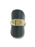 Anello Chevalier quadrato unisex in oro giallo 9 carati Igold