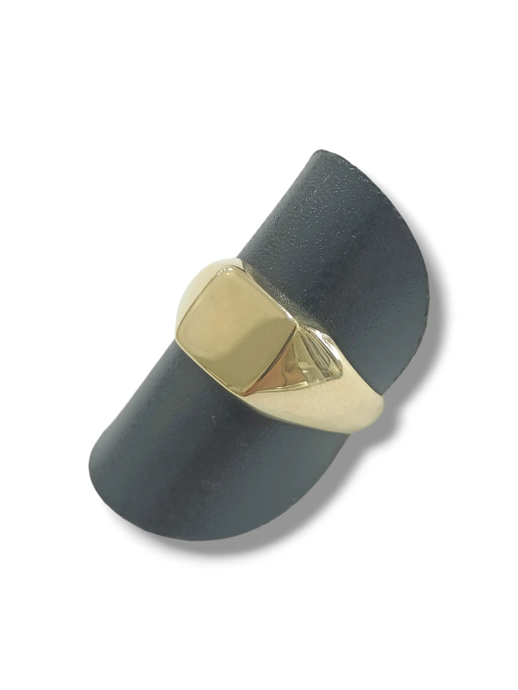 Anello Chevalier quadrato unisex in oro giallo 9 carati Igold