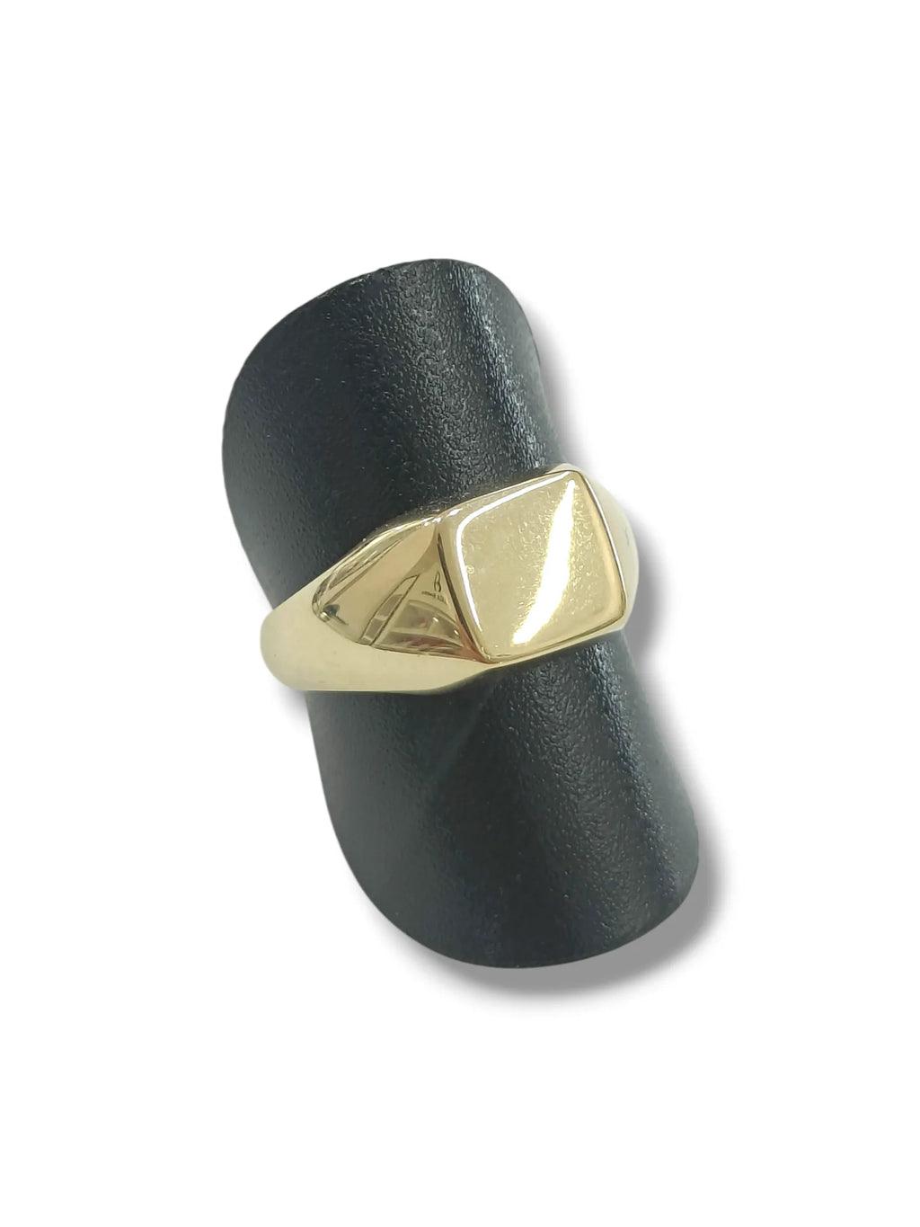 Anello Chevalier quadrato unisex in oro giallo 9 carati Igold