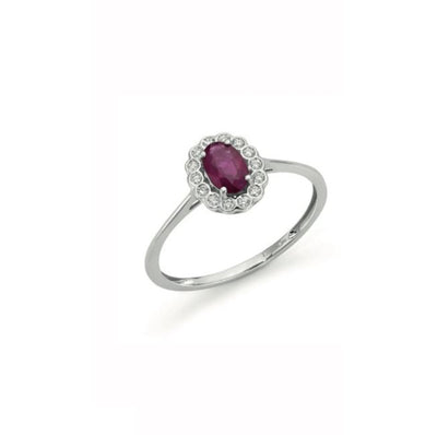 Anello Donnaoro in oro con diamanti e rubino dhar9575.008