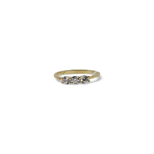 Anello Trilogy in Oro Giallo 9ct con Zirconi Bianchi iGold