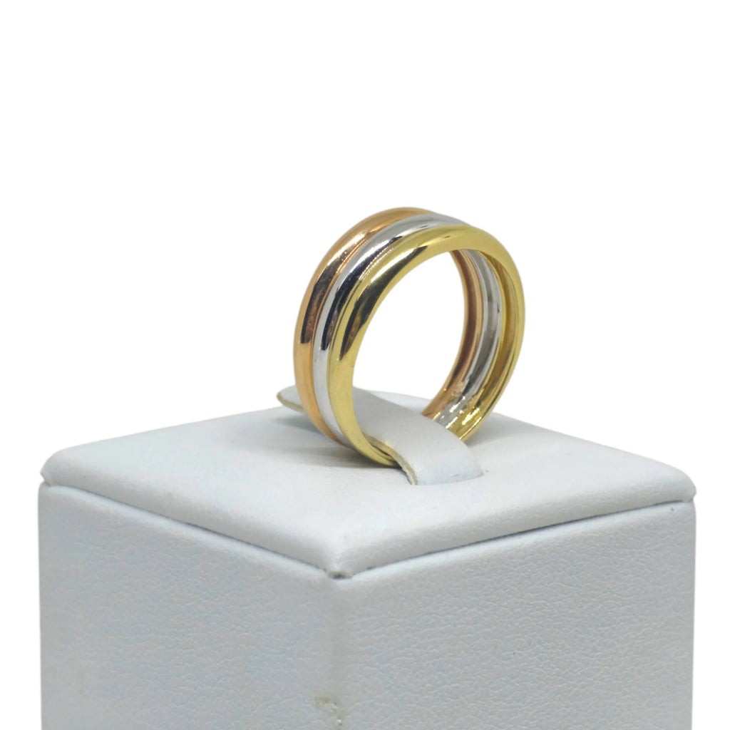 Anello Trinity in Oro 18kt Tricolore a fascia Oro Giallo, Bianco e Rosa
