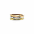 Anello Trinity in Oro 18kt Tricolore a fascia Oro Giallo, Bianco e Rosa