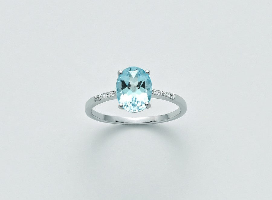 Anello Yukiko Gemme Del Cielo Oro Bianco 9kt LID3257YX