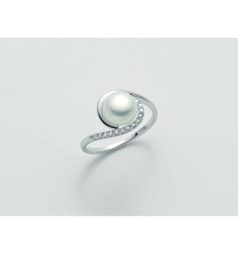 Yukiko Ring Perle und Diamanten pli1549yx