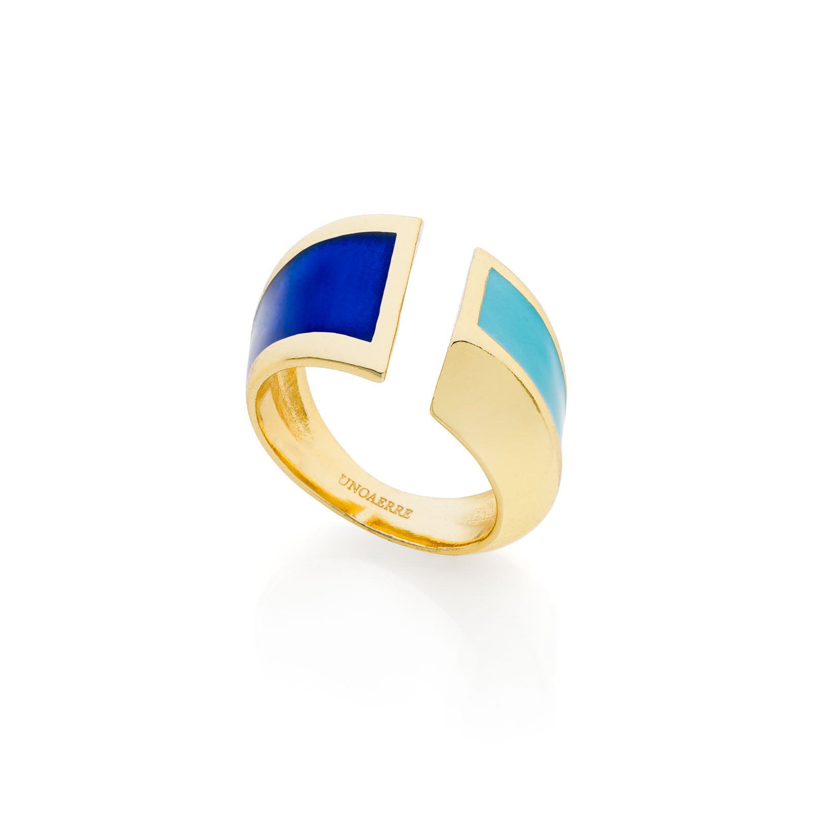 Anello a fascia con smalto azzurro Unoaerre donna 2288