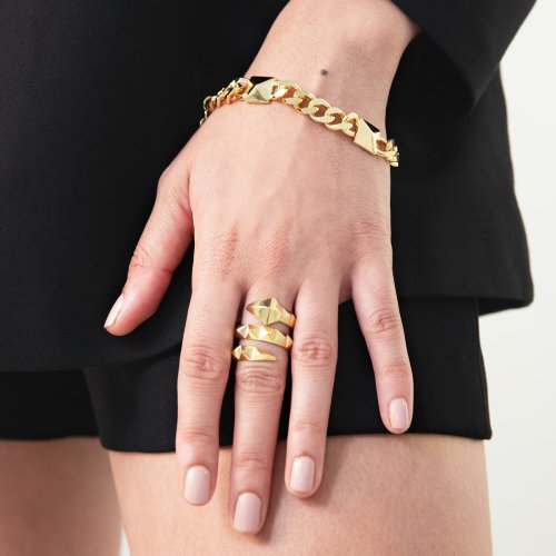 Anello a tre giri Piramidi Unoaerre donna in bronzo 2124