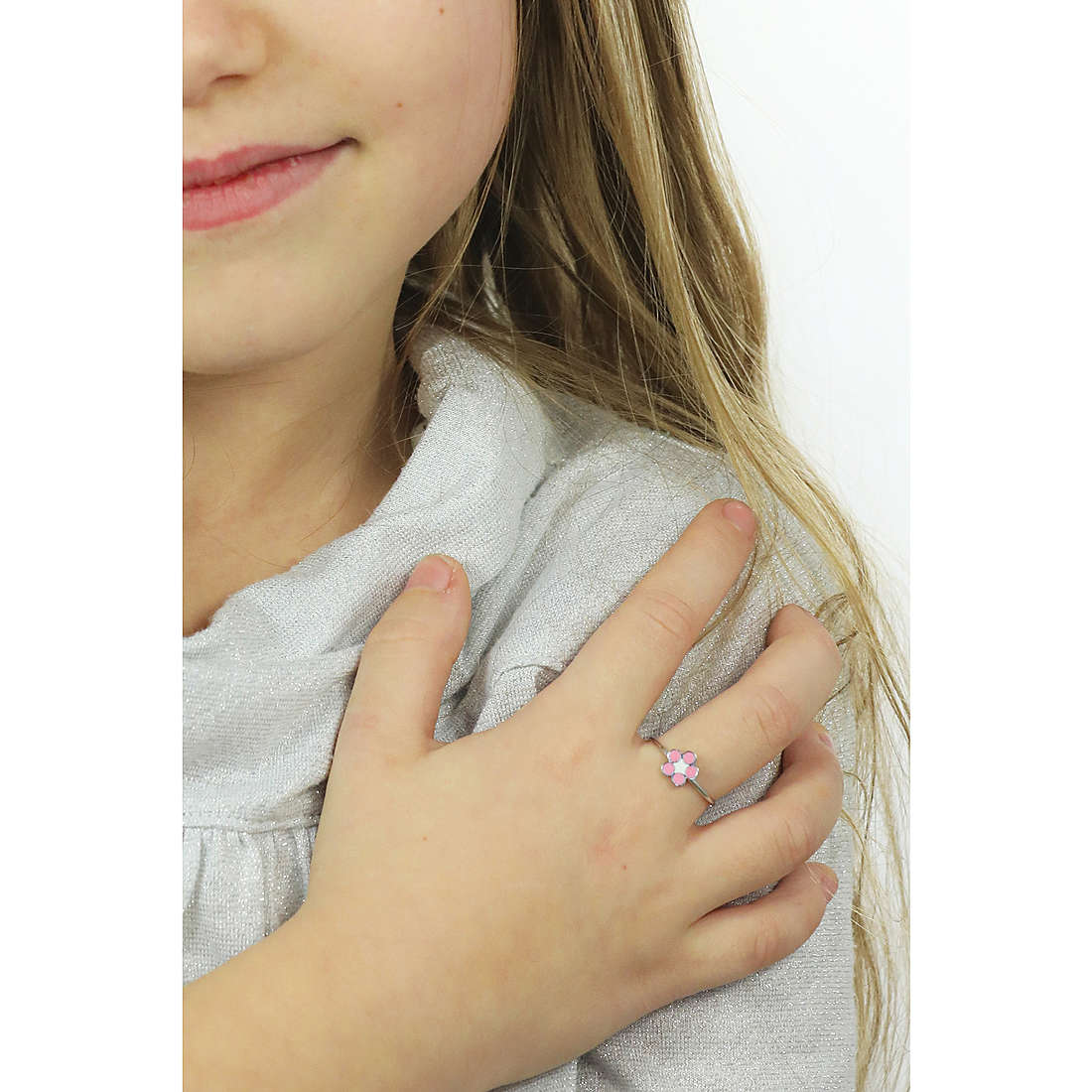 Anello bambina gioielli Luca Barra fiore ja102