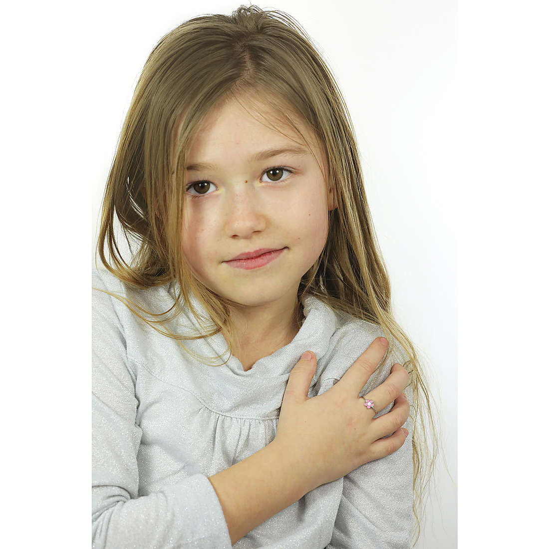 Anello bambina gioielli Luca Barra fiore ja102