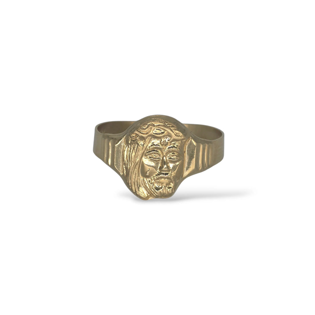 Anello con Gesù in Oro 18 Carati Medio