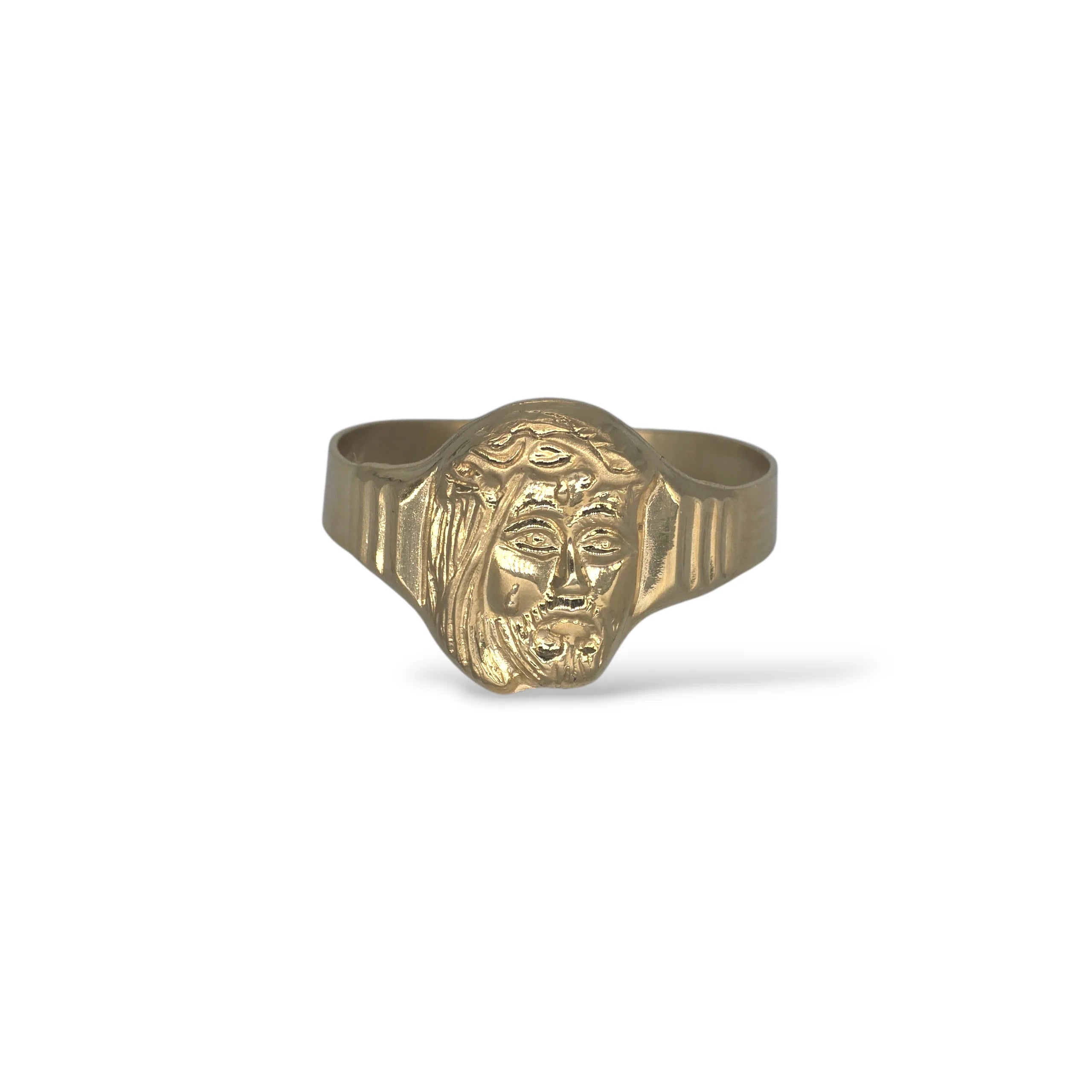 Anello con Gesù in Oro 18 Carati Medio