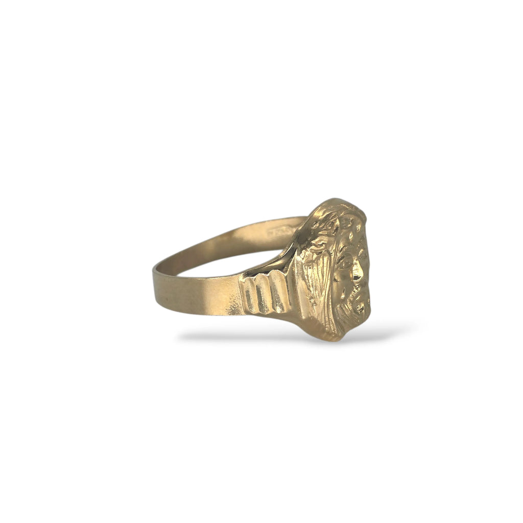 Anello con Gesù in Oro 18 Carati Medio
