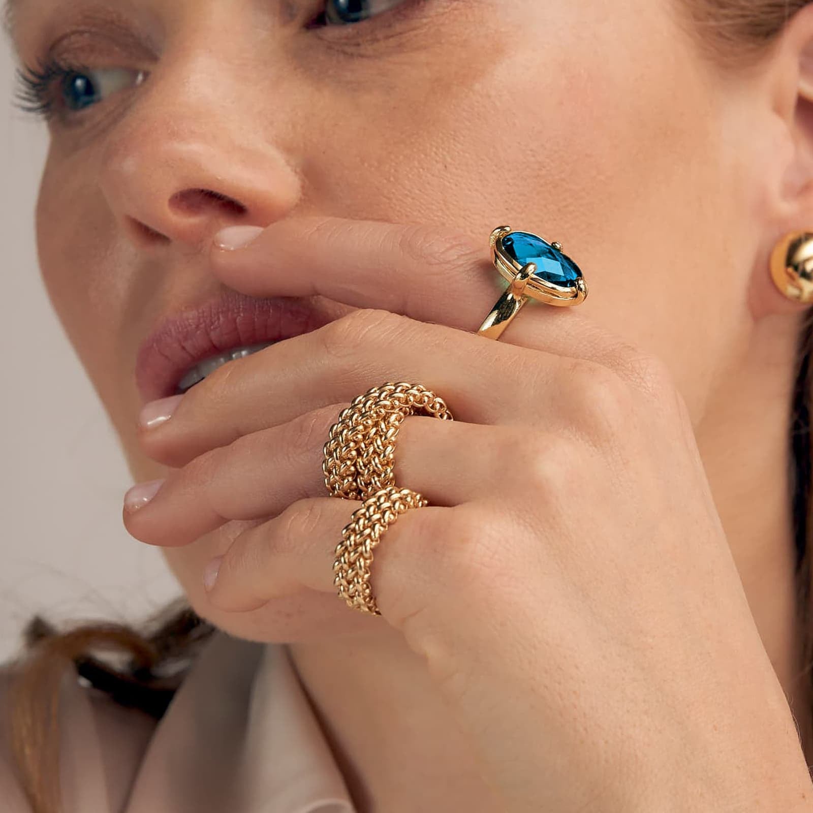 Anello con pietra blu Unoaerre donna 2263