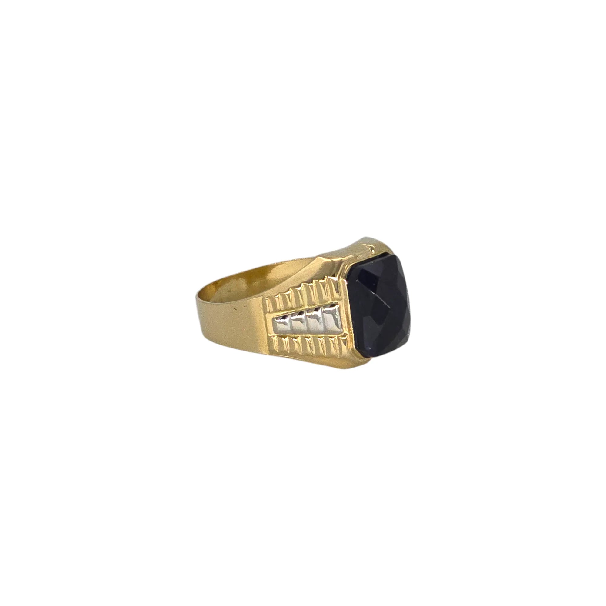 Anello da Uomo in Oro Bicolore 18kt 750 con Zircone Blu