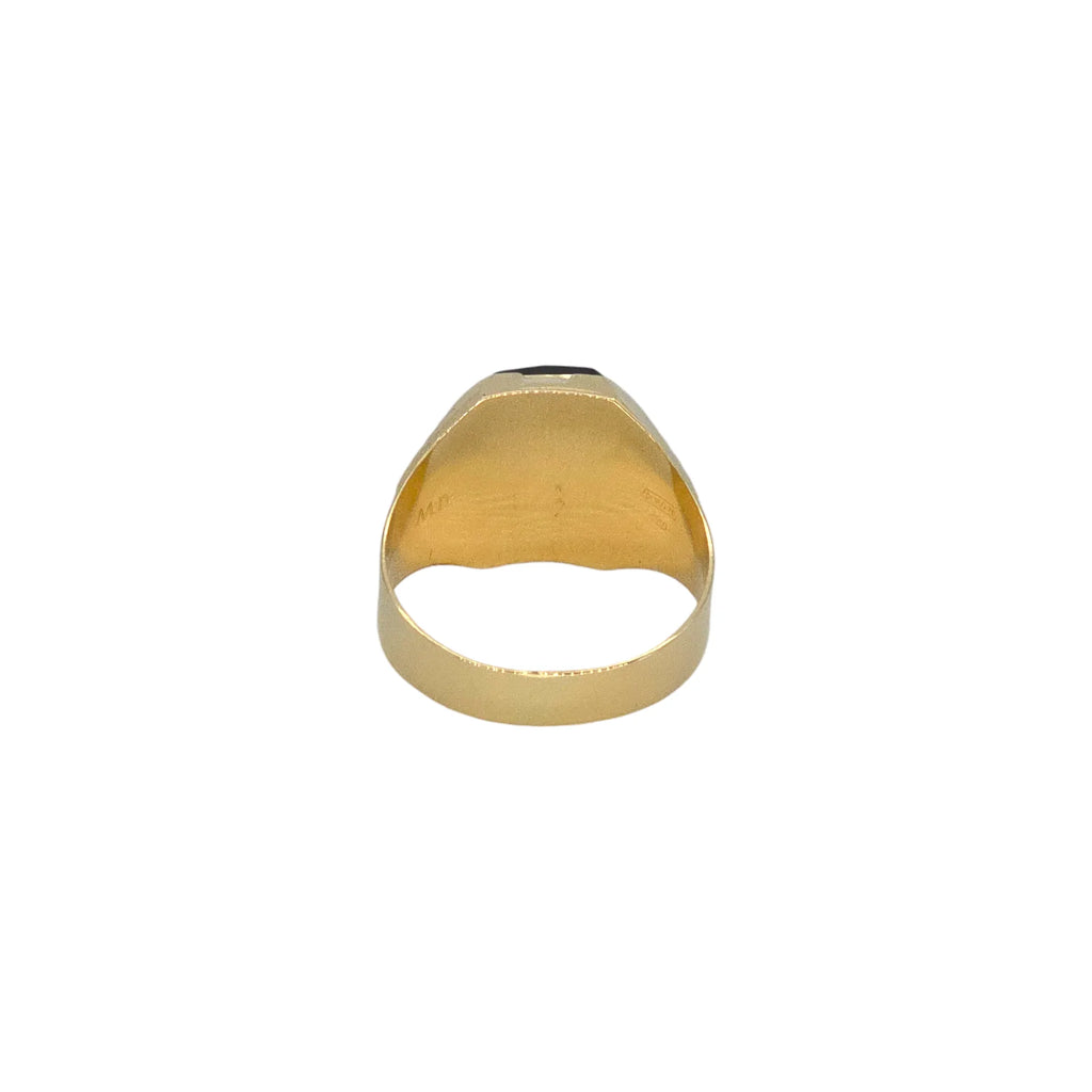 Anello da Uomo in Oro Bicolore 18kt 750 con Zircone Blu
