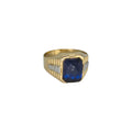 Anello da Uomo in Oro Bicolore 18kt 750 con Zircone Blu