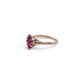 Anello da donna in oro 9ct rosè con pietra Rossa