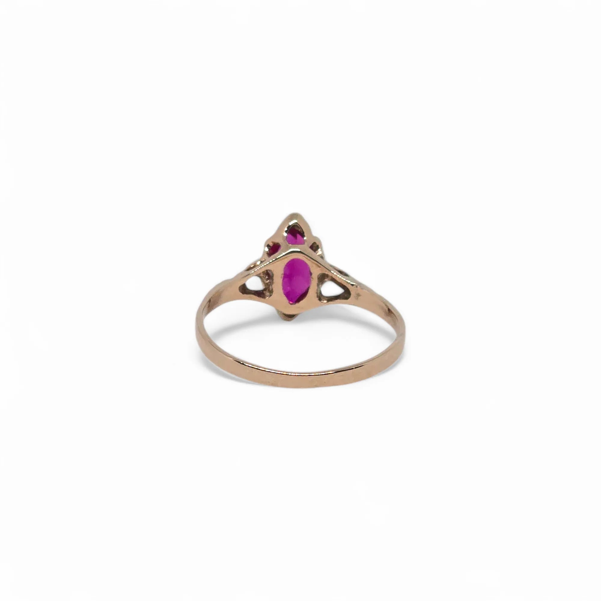 Anello da donna in oro 9ct rosè con pietra Rossa
