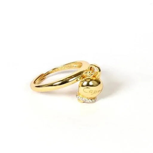 Anello donna Capri campanella della fortuna zirconato in argento dorato