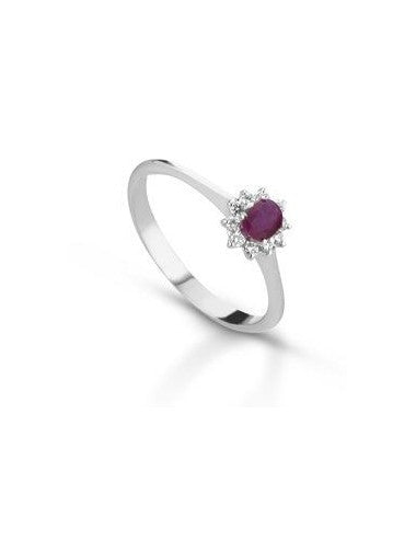Anello donna PG gioielli con rubino in oro bianco e diamanti anladyr/2