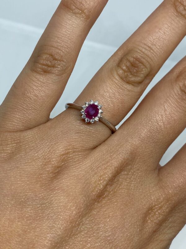 Damenring von PG Gioielli mit Rubin in Weißgold und Diamanten anladyr/2