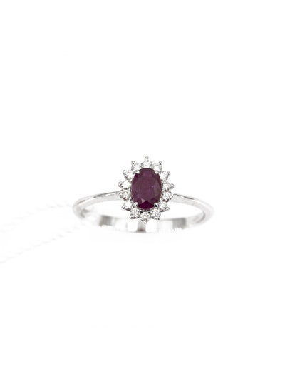 Damenring von PG Gioielli mit Rubin in Weißgold und Diamanten anladyr/2
