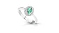 Anello donna PG gioielli con smeraldo in oro bianco e diamanti anmamboo/1s