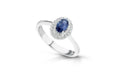 Anello donna PG gioielli con zaffiro in oro bianco e diamanti anmamboo/1z