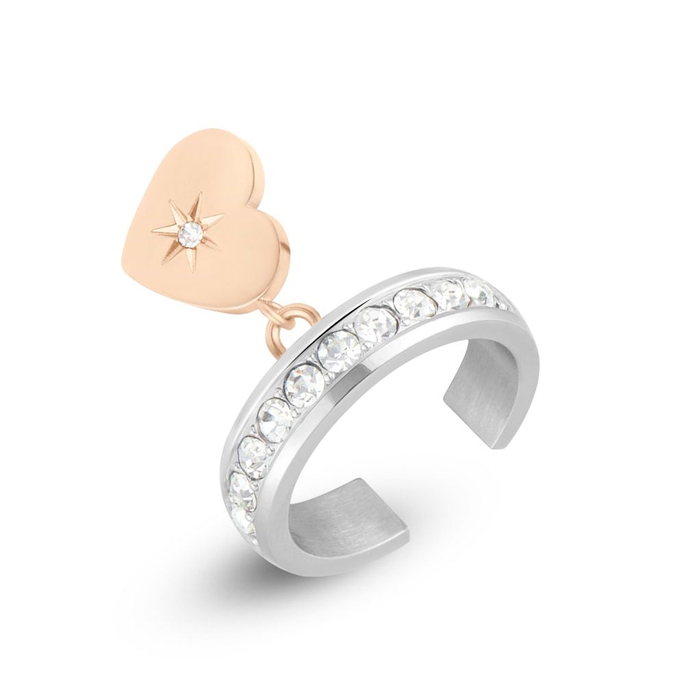 Anello donna Stroili lady chic acciaio e cristalli bicolore cuore 1674549