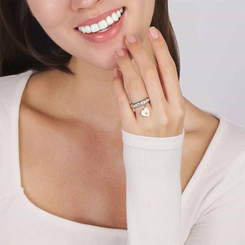 Anello donna Stroili lady chic acciaio e cristalli bicolore cuore 1674549