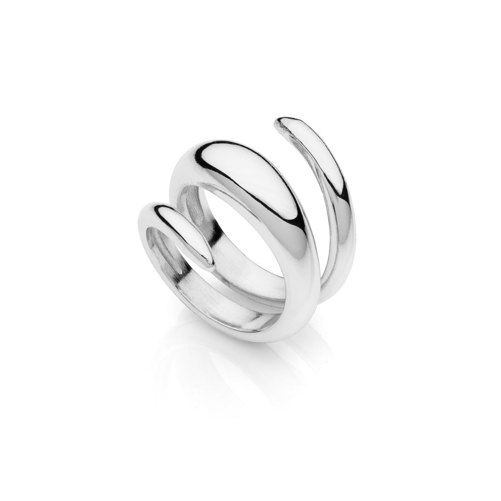 Unoaerre Damenring versilbert, gewölbt, Spirale 2403
