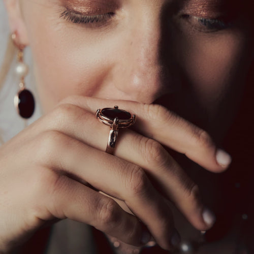 Anello donna Unoaerre con pietra nera 2271