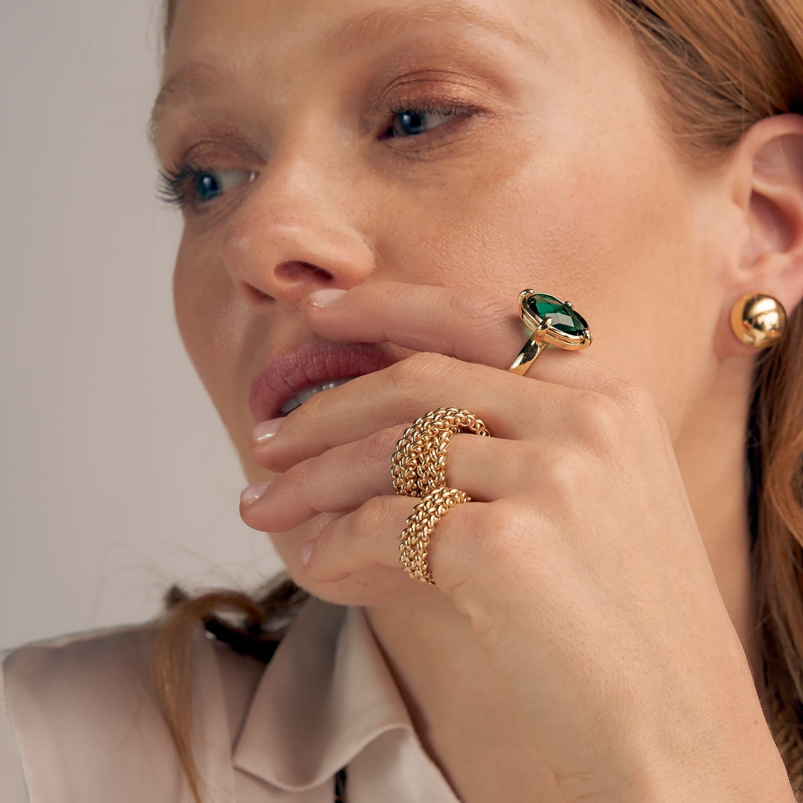 Anello donna Unoaerre con pietra verde 2267