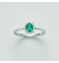 Yukiko Damenring mit Smaragd, Diamanten und Weißgold LID3272Y
