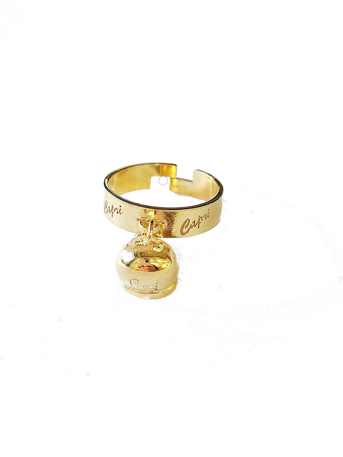 Anello donna campana capri argento 925 regolabile dorato