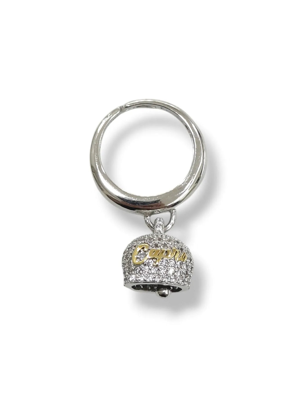 Damen-Glöckchen-Glücksring Capri aus Sterlingsilber mit Zirkonia