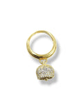 Anello donna campanella della fortuna stile Capri in argento dorato con zirconi