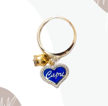 Damenring Capri aus Silber mit Herz und Schriftzug