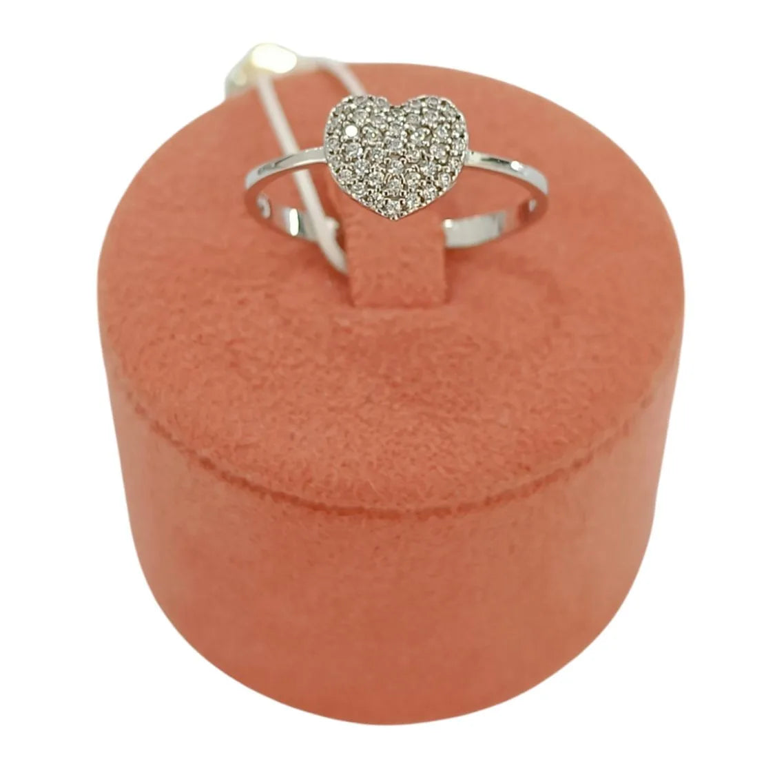 Anello donna con cuore zirconato in oro bianco 9kt Igold