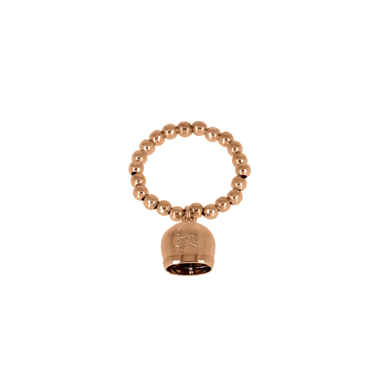 Anello donna con perline e Campanella capri della fortuna (elastico)