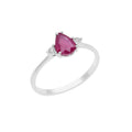 Anello donna con rubino rosso e diamanti in oro bianco Comete gioielli ANB 2487