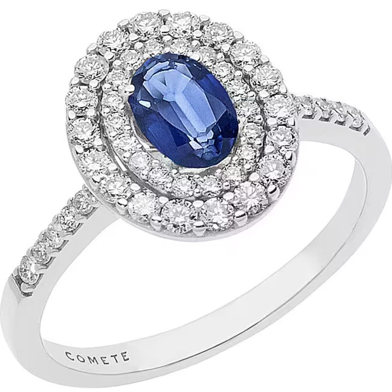 Anello donna con zaffiro e diamanti gioielli Comete orione anb 2419